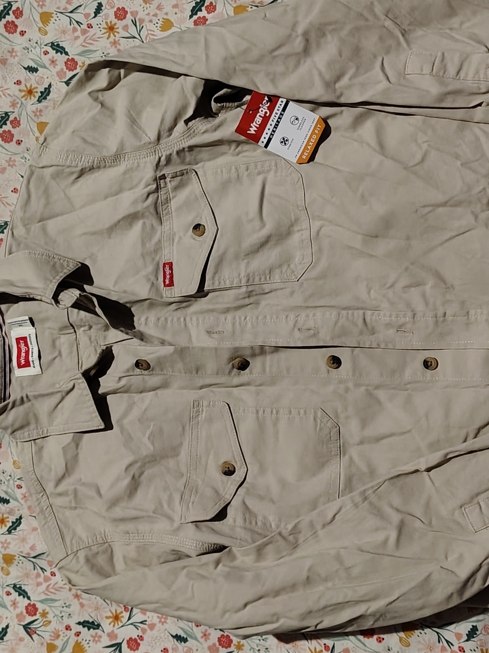 Wrangler Light Beige Shirt Jacket with Chest Pockets